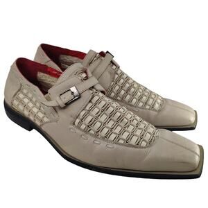 cream Umberto Pellegrini Woven leather shoes sz 10.5